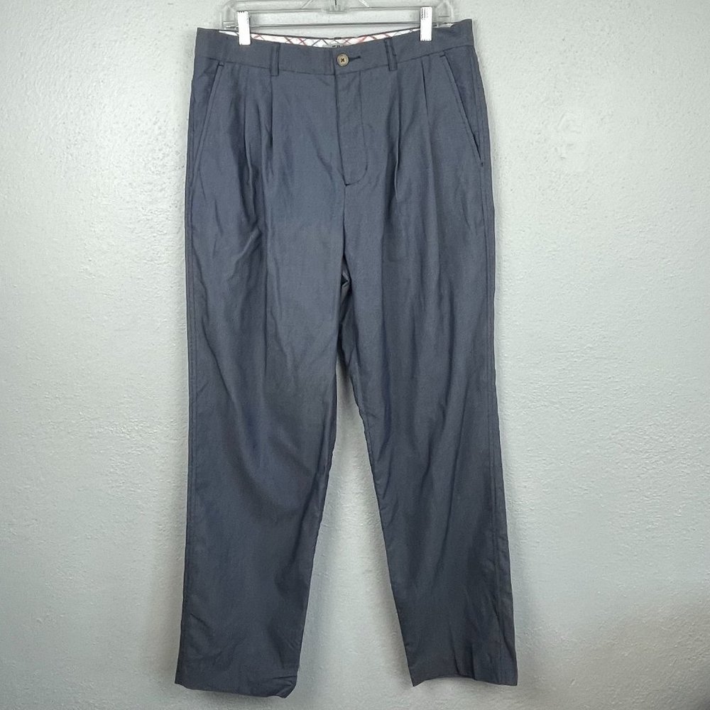 NWT FILA Men's Blue Microcheck Pleated Dress Golf Pants - Size 34
